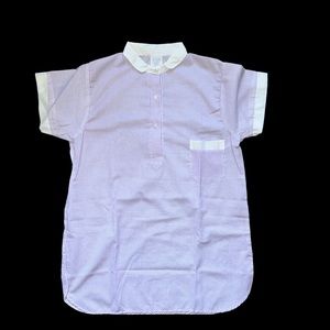 Vintage Sweet Dreams by Best Lavender and White Gingham Check Night Shirt Sz 42